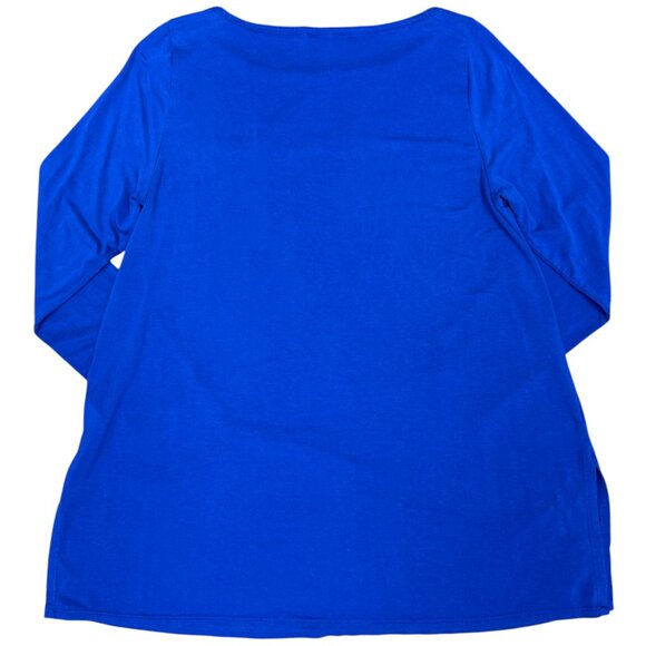 Women's EILEEN FISHER Blue Long Sleeve Lyocell Tunic Top Shirt- Size PL - Picture 3 of 7